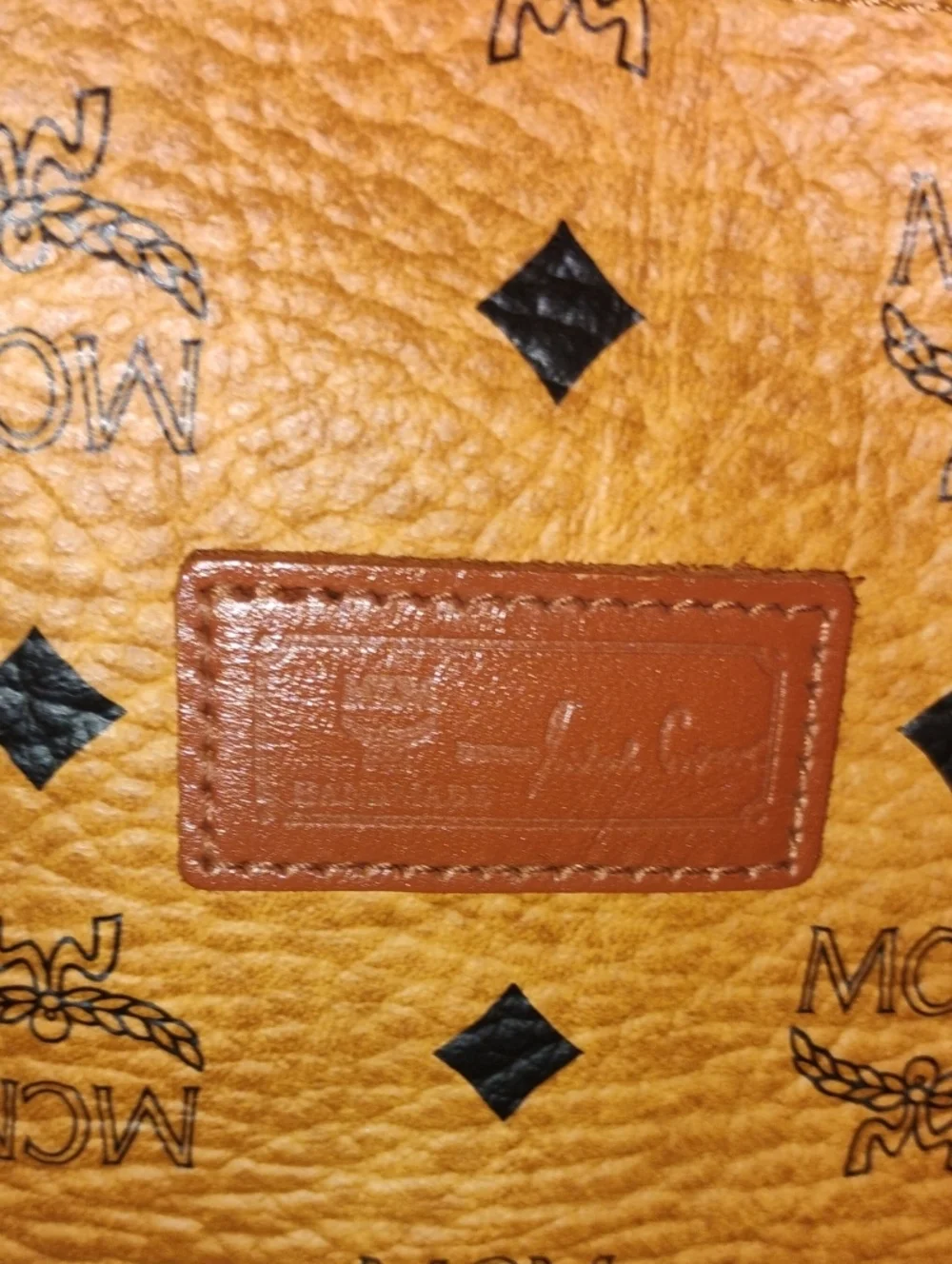 MCM Visetos Cognac Vintage XL Tote Bag